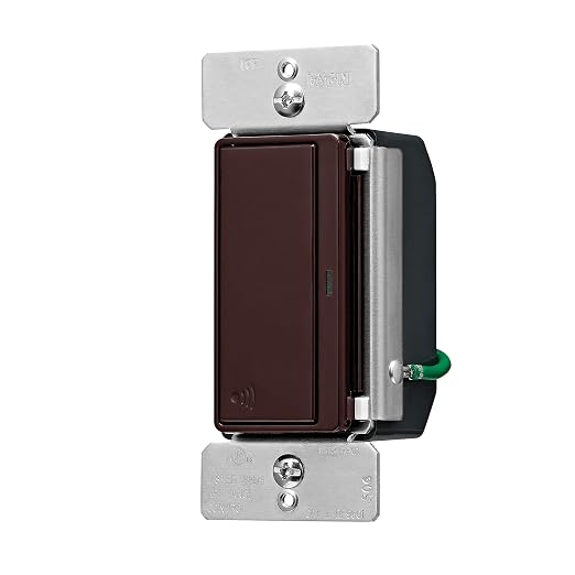 Eaton Z-Wave Plus RF9601DB Wireless Switch, Single Pole, 3-Way, Brown