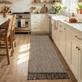 Collive Farmhouse Hallway Runner Rug, 2x6 Hand-Woven Reversible Washable Runners for Kitchen Floor, Natural/Black Cotton Laundry Room Rugs Modern Boho Kitchen Sink Carpet for Bathroom Foyer Bedroom