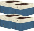 BALEINE 4 Pack Fabric Closet Storage Bins for Shelves, Linen Closet Organizers and Storage, Decorative Baskets for Organizing, Shelf, Clothes, Home, Office (Navy Blue, 15"x11"x9.5")