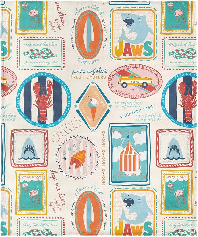 Northwest Jaws Post Stamps Silk Touch Throw Blanket 60x80 inches