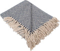 DII Diamond Throw Collection Cotton Woven, 50x60, Nautical Blue