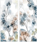 'Elegant Abstract Botanical Plant Leaves'| 2pc Wall Plaque Art Set | Stupell Industries | 7 x 17 Inches, Easy to Hang and Sturdy, Made in USA, by Albert Koetsier