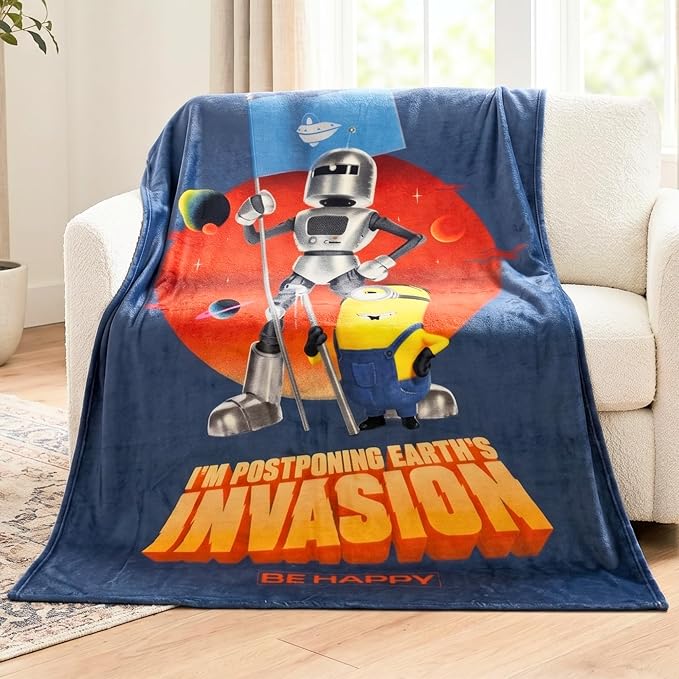 Minions & Monsters Movie Kids Bedding Super Soft Plush Throw Blanket, 46 in x 60 in, (Officially Licensed Product) by Franco