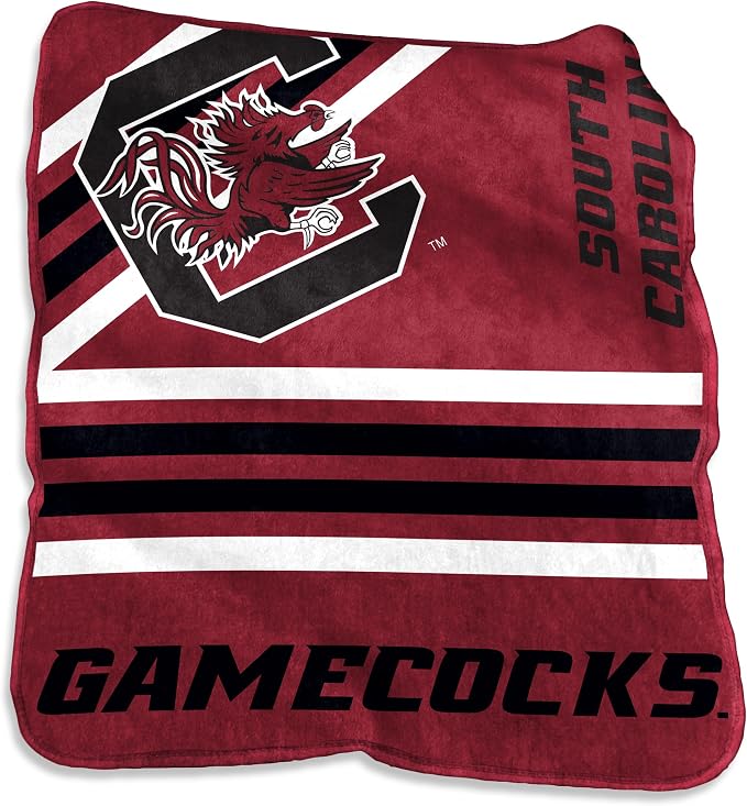 Logo Brands NCAA Raschel Throw Blanket – 50 x 60 Soft Fleece Blanket, Officially Licensed Collegiate Design, Cozy Throw for Tailgating, Game Day, & Home Décor