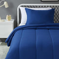 Amazon Basics 2-Piece Soft Microfiber Kid's Comforter and Pillow Sham Set, Twin, Navy, Solid