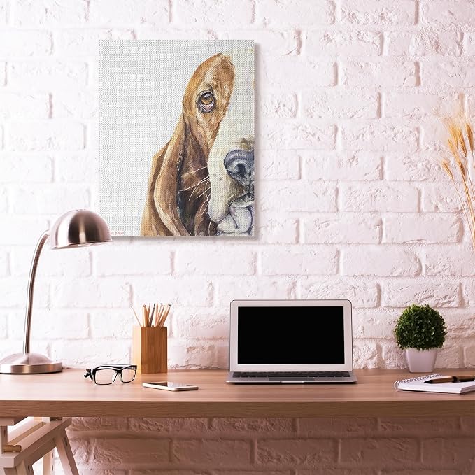 Stupell Industries 'Cute Basset Hound Pet Watercolor', Canvas Art, 30 x 40 Inches, Easy to Hang and Sturdy, Made in USA, by George Dyachenko