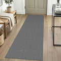 IOHOUZE Washable Runner Rug 2x6 Non Slip Runners for Hallways Entryway Runner Indoor, Kitchen Rugs Woven Cotton Floor Carpet for Kitchen Hall Entrance Bedroom, Charcoal/Dark Grey