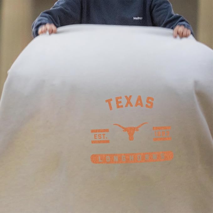 Logo Brands NCAA Sweatshirt Blanket - Officially Licensed Soft Throw Blanket for Fans, Cozy Game Day Blanket, Vintage-Style, Great Gift for Students & Alumni