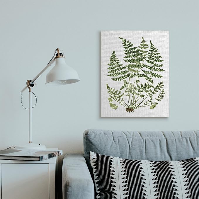 Stupell Industries Forest Botanicals Charming White Willow Greenery, Design by Lettered and Lined Canvas Wall Art, 24 x 30