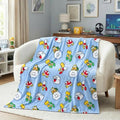 Super Mario Gaming Throw Blanket 70 in x 50 in – Kids Soft Cozy Plush for Couch, Bed & Travel, Featuring Lakitu, Spiny, Boo & Koopa (Officially Licensed Product) by Franco