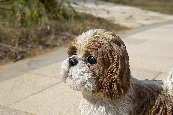 HI-LINE Gift Brown & White Standing Shih TZU