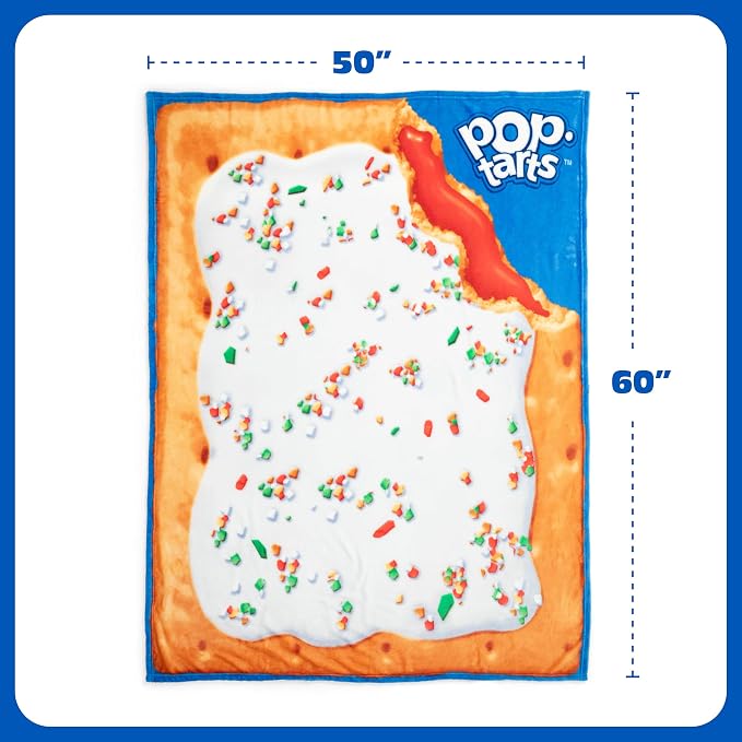 Pop-Tarts™ Cozy Concepts Co. Throw Blanket by Relatable, Looks Like a Giant Strawberry Pop-Tart® to Wrap Yourself Up, Perfect Gag Gift or Teen Girl Room Decor, 60” Cozy Soft Blanket