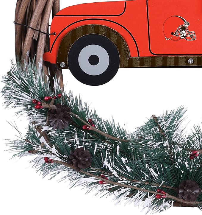 FOCO NFL Unisex-Adult NFL Team Logo Holiday Wreath with Truck