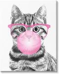 Stupell Industries Adorable Cat Bubble Gum, 24 x 30 Inch Canvas Wall Art | Stupell Industries · By Annalisa Latella · Ready to hang · Whimsical kids room or playroom accent · Made in USA