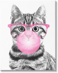 Stupell Industries Adorable Cat Bubble Gum, 36 x 48 Inch Canvas Wall Art | Stupell Industries · By Annalisa Latella · Ready to hang · Whimsical kids room or playroom accent · Made in USA