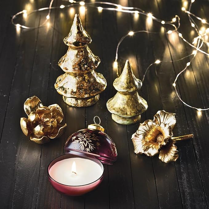 47th & Main Golden Sculptural Botanical Flower Accent Modern Décor for Coffee Table, 4.75" x 2.5" x 3" Tall, Gold Lily