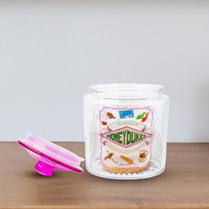 Silver Buffalo Harry Potter Hogsmeade Honeydukes Sweets, Glass Jar with Lid | Wizarding Treats, Cookie Snack Candy, Small Size
