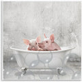 Baby Piglets Bath Time Animal, 12 x 12 Inch Mounted Print on Wall Plaque | Stupell Industries | 12 x 12 Inches, Easy to Hang and Sturdy, Made in USA, by Kim Allen