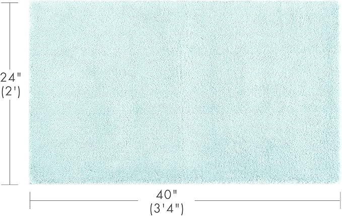 Madison Park Marshmallow Super Soft & Absorbent Bath Rug, 24 x 40, Seafoam | Non slip Backing, Spa Quality Luxurious Plush Bath Mat for Bathroom, Quick Dry, OEKO TEX