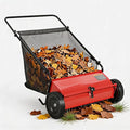 Heavy Duty 26-Inch Push Lawn Sweeper – 4 High-Speed Spinning Brushes | Sturdy Steel Frame, 7 Cu. Ft. Removable lawn mower, Walk-Behind Leaf & Grass Collector for Yard, Garden, Driveway – Color: