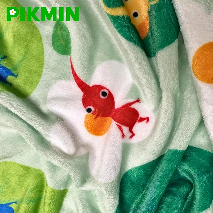 Nintendo Pikmin Game Throw Blanket 60 in x 46 in – Kids Soft Cozy Plush for Couch, Bed & Travel, (Officially Licensed Product) by Franco