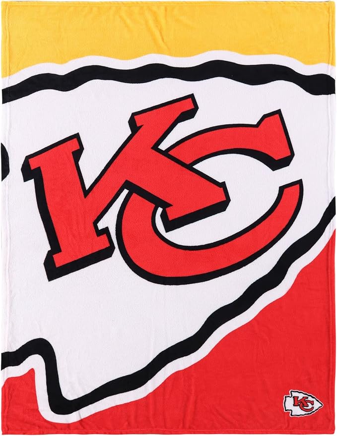 FOCO NFL Unisex-Adult NFL Team Logo 60" x 50" Supreme Slumber Plush Throw Blanket
