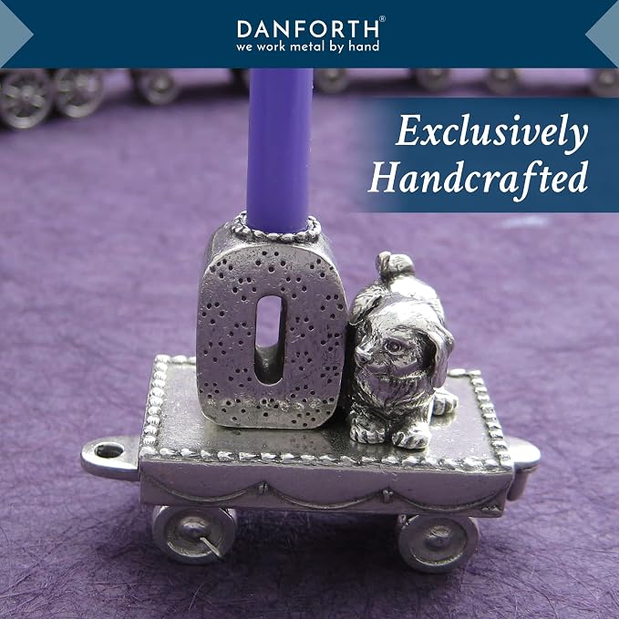 DANFORTH – Birthday Train (0- Puppy) – Candleholder - Hand-cast Pewter Birthday Party Decorations - Made in USA