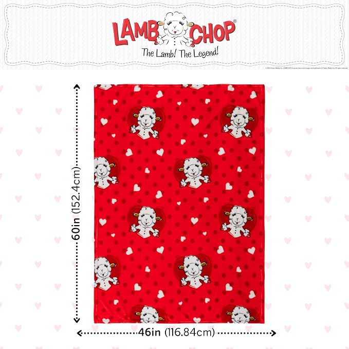 Lamb Chop Nostalgic Throw Blanket 60 in x 46 in – Soft Cozy Plush for Couch, Bed & Travel, Collectible Gift (Officially Licensed Product) by Franco