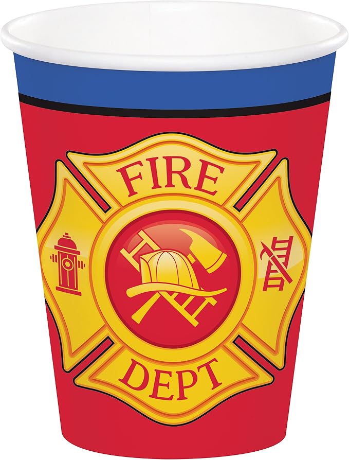 Flaming Firetruck Birthday Party Pack (Basic Bundle, 65 Pieces)