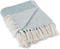 DII Woven Throw Collection 100% Cotton, Basketweave, 50x60, Storm Blue