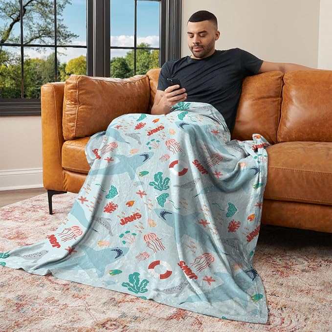 Northwest Jaws Coastal Sharks Silk Touch Throw Blanket 60x80 inches