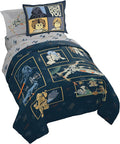 LEGO® Star Wars Twin Comforter Set 5 Piece Soft Kids Bedding, Blue | Darth Vader R2D2, Comforter Sheets Sham Pillowcase, Official Product, Soft Microfiber, Machine Washable, Easy Care, Kids Gift