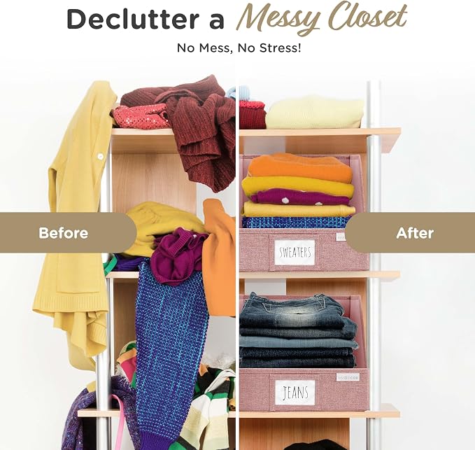 VIVIDECOR Open Front Trapezoid Closet Bins, Storage Baskets for Closets