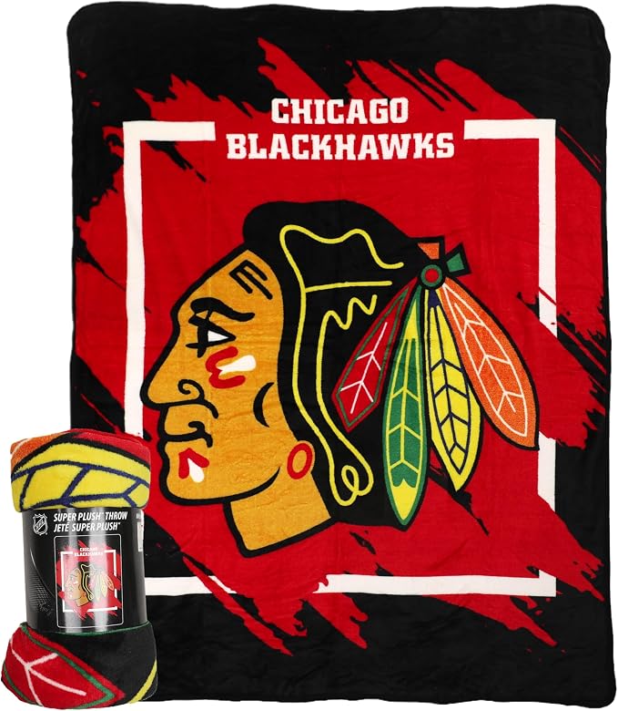 Northwest NHL Chicago Blackhawks Micro Raschel Throw Blanket, 46" x 60", Dimensional