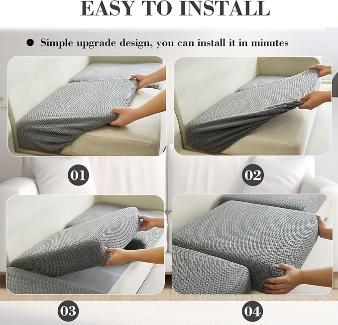 Sofa Covers Couch Covers for Sofa Pet Friendly Couch Cushion Covers Universal Sofa Covers Washable Stretch Slipcovers for Sectional Sofa (Texture Green,Extra Large Single Seat Cover)