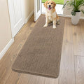 Smiry Dog Door Mat for Muddy Paws 59x24, Absorbent Dirt Trapper, Non-Slip Washable Chenille Entryway Rug for Inside Floor, Camel, Classic Solid