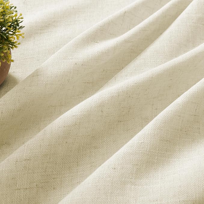 Joydeco Linen Curtains 108 Inch Length 2 Panel Sets, Light Filtering Curtains - Image 2