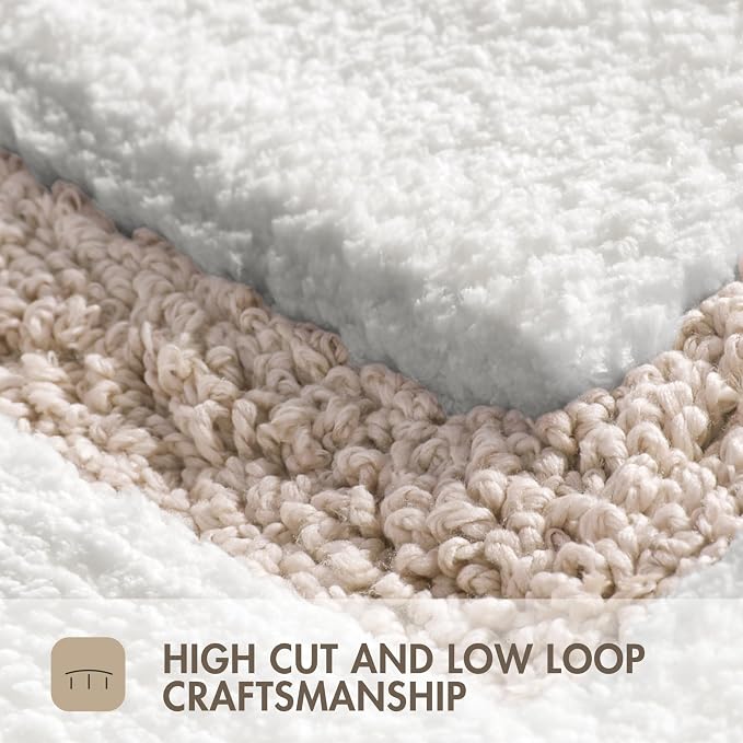 Madison Park Roan Border Tufted Bath Rug Non-Slip, 24 x 48, Beige | Microfiber, Soft Pile, Machine Washable, OEKO-TEX Certified, Plush Bathroom Mat, Non Slip TPR Backing