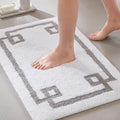 Madison Park Evan 100% Cotton Bath Runner Plush Absorbent, 24" x 72", White | Non-slip Backing, OEKO TEX, Luxurious Tufted Plush Bath Rug for Bathroom, Quick Dry, Spa Design Decorative for Shower Room