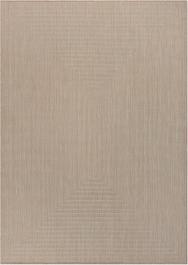 Adiva Rugs Outdoor Indoor Area Rug, Weather Resistant, Easy to Clean, Stain Resistant Floor Mat for Dining Room, Backyard, Deck, Patio (Natural Beige, 2' x 3')