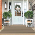 IOHOUZE Striped Area Rug 4'x6' Front Door Rugs Washable Area Rug for Double Front Porch, Large Patio Rug Outdoor Indoor, Doormat for Entryway Porch Entrance, Tan/Black
