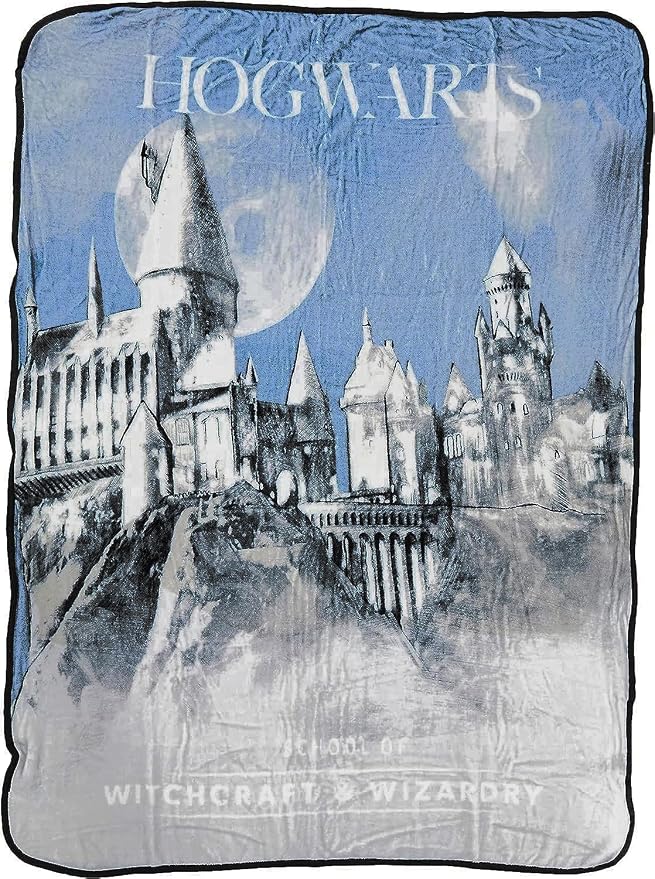 Northwest Harry Potter Micro Raschel Throw Blanket, Lightweight Breathable for Couch, Sofa, Cozy for All Seasons 46" x 60", Witchcraft and Wizardry