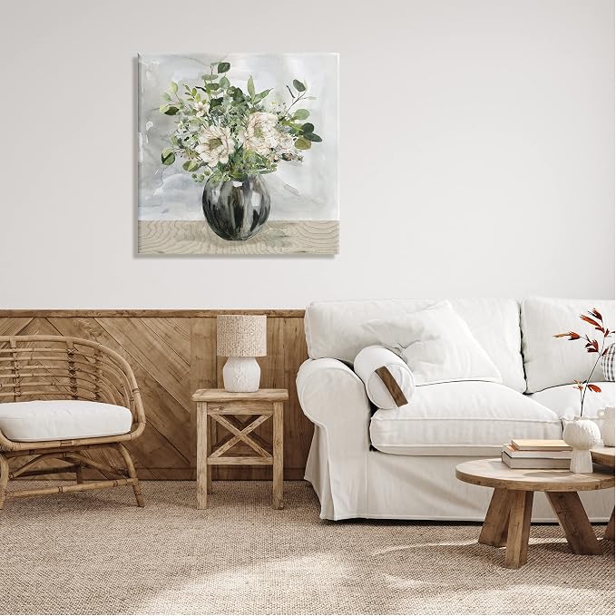 Stupell Industries Mixed Blooms Vase Bouquet, 30 x 30 Inch Canvas Wall Art | Stupell Industries · By Carol Robinson · Ready to hang · Rustic country charm for living room or bedroom · Made in USA