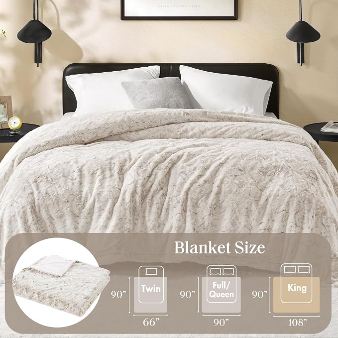 Madison Park Zuri Ultra Soft Faux Fur King Blanket Reversible, Snow Leopard | All Season, Ultra Soft, Breathable Fabric for Bed or Couch, Lightweight, Plush, OEKO-TEX Certified
