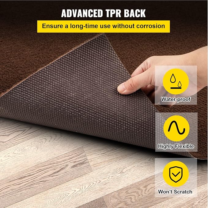 Happybuy 6 ft x 23 ft Deep Brown Marine Carpet for Boats Waterproof - 0.18" Thick Indoor Outdoor Rug Carpet Roll for Home Patio Porch Deck