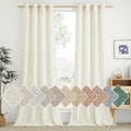 NICETOWN Off White Linen Curtains 84 inch Length, Grommet Privacy Added Thick Flax Not See Through Window Treatments Semi Sheer Drapes for Bedroom/Living Room, W55 x L84, 2 Panels