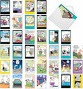 NobleWorks - 36 Assorted Funny Birthday Cards Bulk Box Set with Envelopes (36 Designs, 1 Each) engaging Mixed Humor Greeting Card Pack for Men & Women - McCoy Bros. Merriment AC7742BDG-B1x36