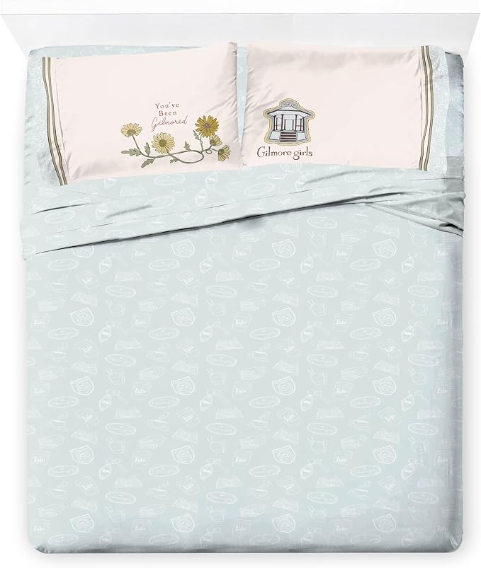 Gilmore Girls Full Comforter Set 7 Piece Soft Bedding for Girls, Multi | Bed in a Bag, Comforter Sheets Shams Pillowcases, Official Product, Soft Microfiber, Machine Washable, Girls Gift