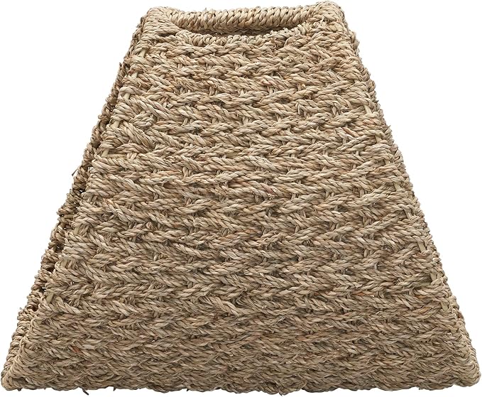 Household Essentials Handwoven Seagrass and Iron Magazine Rack, Natural Finish