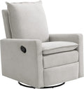 Oxford Baby Uptown Upholstered Glider Recliner Rocking Chair 360° Swivel for Nursery and Living Room - Sand, Green Guard Gold Certified
